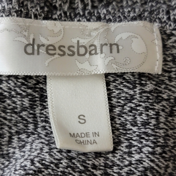 Dressbarn v neck fold over collar faux wrap gray sweater size small - Picture 6 of 8